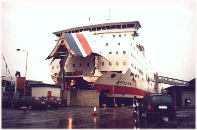 De boot van Denemarken naar Noorwegen